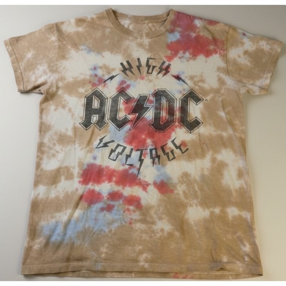 AC/DC High Voltage Tie-Dye Womens S/S T-Shirt Sz Small